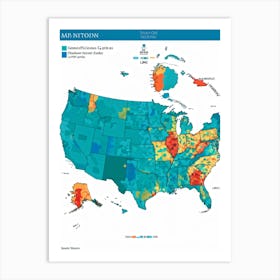 An Intricately Laid Out Vector Map Showcasing The American Commonwealth States Highlighting The Geo (2) Art Print