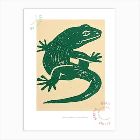 Blue African Fat Tailed Gecko Bold Block 2 Poster Art Print