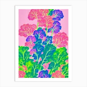 Chinese Broccoli 2 Risograph Retro Poster vegetable Art Print