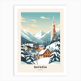 Vintage Winter Travel Poster Bavaria Germany 1 Art Print