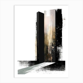 Abstract Black And White Painting 14 Art Print