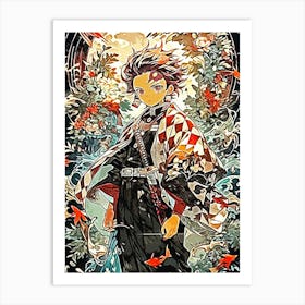 katana demon slayer anime Art Print