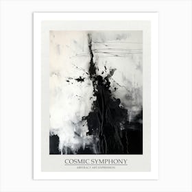 Cosmic Symphony Abstract Black And White 5 Poster Art Print