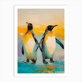 King Penguin Oamaru Blue Penguin Colony Colour Block Painting 4 Art Print