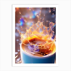 Splashing Water In A Cup Art Print