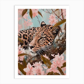 Floral Ornamental Leopard 4 Art Print