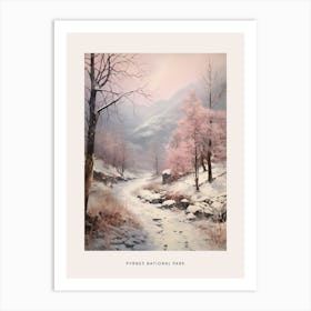 Dreamy Winter National Park Poster  Pyrnes National Park France 1 Art Print
