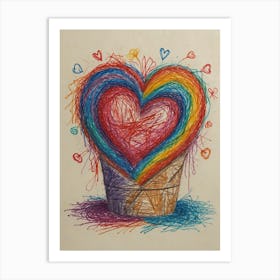 Heart Drawing 1 Art Print