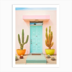 California Dreaming - Pretty Pastel Palm Springs Art Print