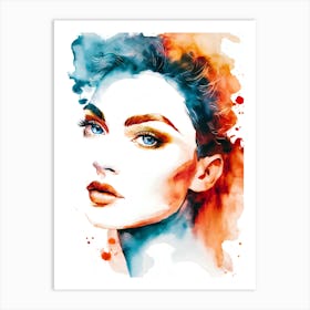 Watercolor Portrait Of A Woman 1 Art Print