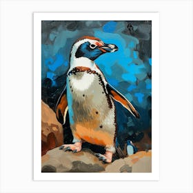 Galapagos Penguin Oamaru Blue Penguin Colony Colour Block Painting 2 Art Print