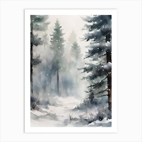 Foggy Winter Forest Art Print