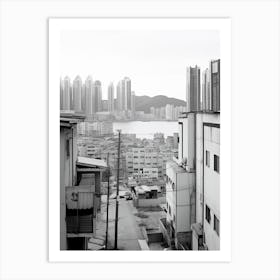 Busan, South Korea, Black And White Old Photo 2 Art Print