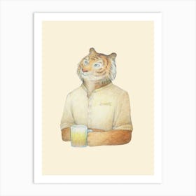 Tiger And Beer Art Print