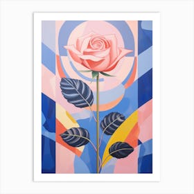 Rose 5 Hilma Af Klint Inspired Pastel Flower Painting Art Print