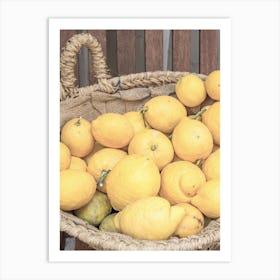 Lemons In A Basket Art Print