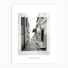 Poster Of Rovinj, Croatia, Black And White Old Photo 2 Art Print