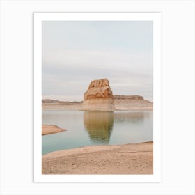 Lone Rock In Lake Art Print