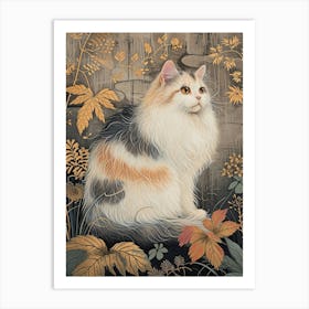 Turkish Angora Cat Japanese Illustration 1 Art Print