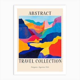 Abstract Travel Collection Poster Patagonia Argentina Chile 3 Art Print