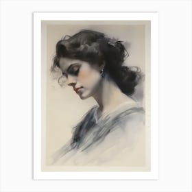 Moody Portrait Sketch Art Print