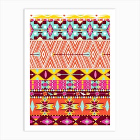 Aztec Geometric Pattern Art Print