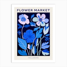 Blue Flower Market Poster Hellebore 4 Art Print