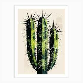 Crown Of Thorns Cactus Minimalist Abstract 3 Art Print