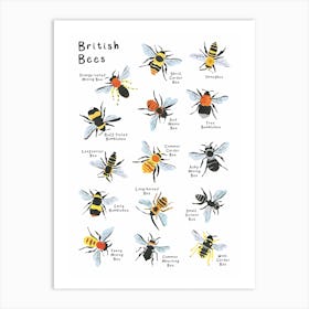 British Bees Art Print