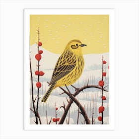 Bird Illustration Yellowhammer 1 Art Print