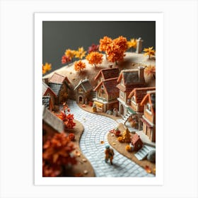 Miniature Village In Autumn 1 Art Print