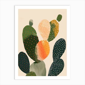 Nopal Cactus Minimalist Abstract Illustration 4 Art Print