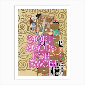 More Amor Por Favor Vintage altered art, sassy trendy wall art Art Print