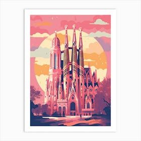 Barcelona In Risograph Style 2 Art Print