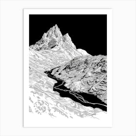 Beinn A Chleibh Line Drawing 4 Art Print