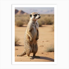 Beautiful Meerkat on the Lookout Art Print