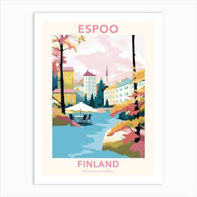 Espoo, Finland, Flat Pastels Tones Illustration 3 Poster Art Print