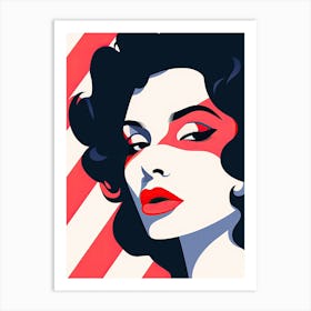 Woman With Red Lipstick, Pop art Art Print