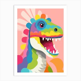 Colourful Dinosaur Herrerasaurus 1 Art Print