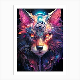 Psychedelic Fox Art Print