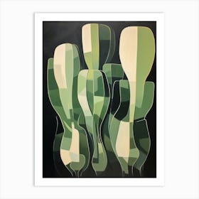Modern Abstract Cactus Painting Carnegiea Gigantea Cactus 4 Art Print