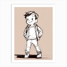 Boy In A Jacket Art Print