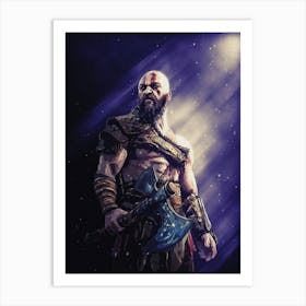 Light Of Heroes ― God Of War (Kratos) Art Print