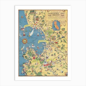 A Cartograph of Monterey Bay Region 1 Art Print