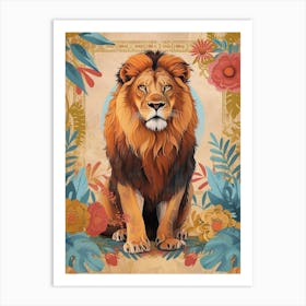 Barbary Lion Panthera Symbolic Imagery Illustration 2 Art Print
