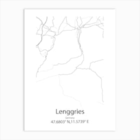 Lenggries,Germany Minimalist Map Art Print