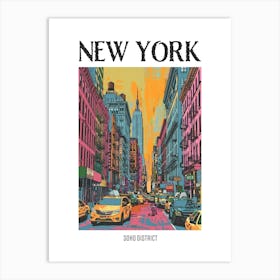 Soho District New York Colourful Silkscreen Illustration 2 Poster Art Print
