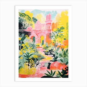 Nymans Gardens Abstract Riso Style 1 Art Print