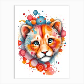 Whiskers of Wonder: A Baby Tiger Head Art Print