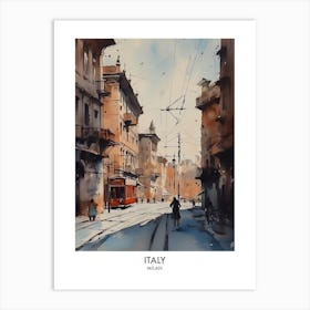 Milan, Italy 6 Watercolor Travel Poster Art Print